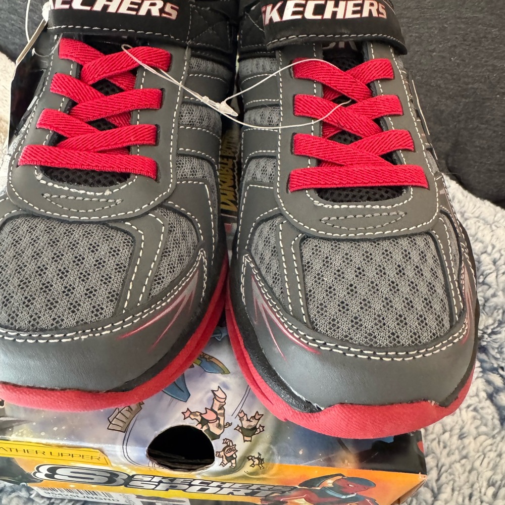 Skechers Kids' Gray and Red Sneakers